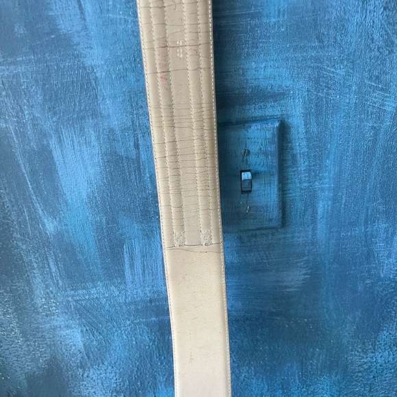 LANCEL red belt python embossed with leather trim. - Picture 6 of 10